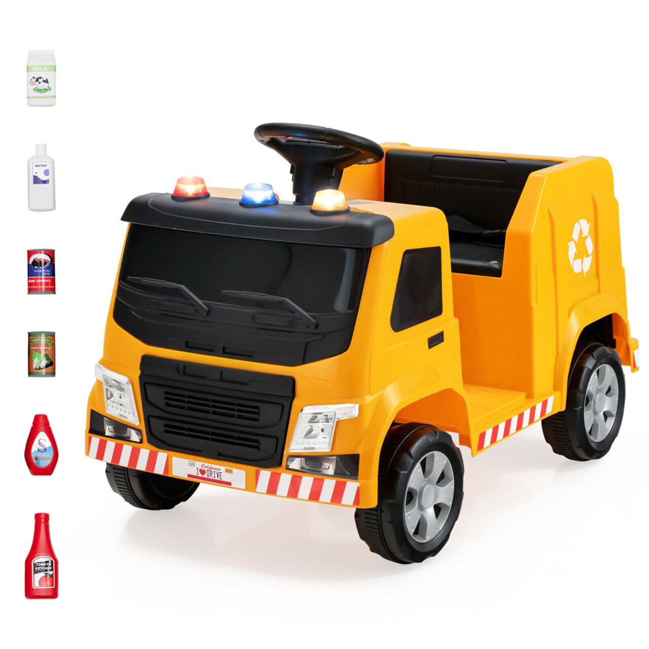 12V Recycling Garbage Truck Electric Ride On Toy Remote W/Recycling Accessories